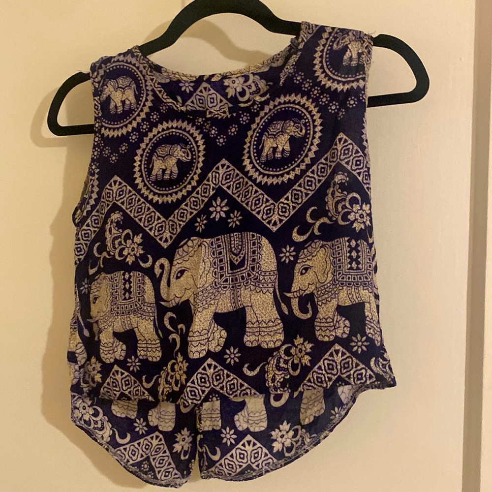 Navy and white crop top- gently worn